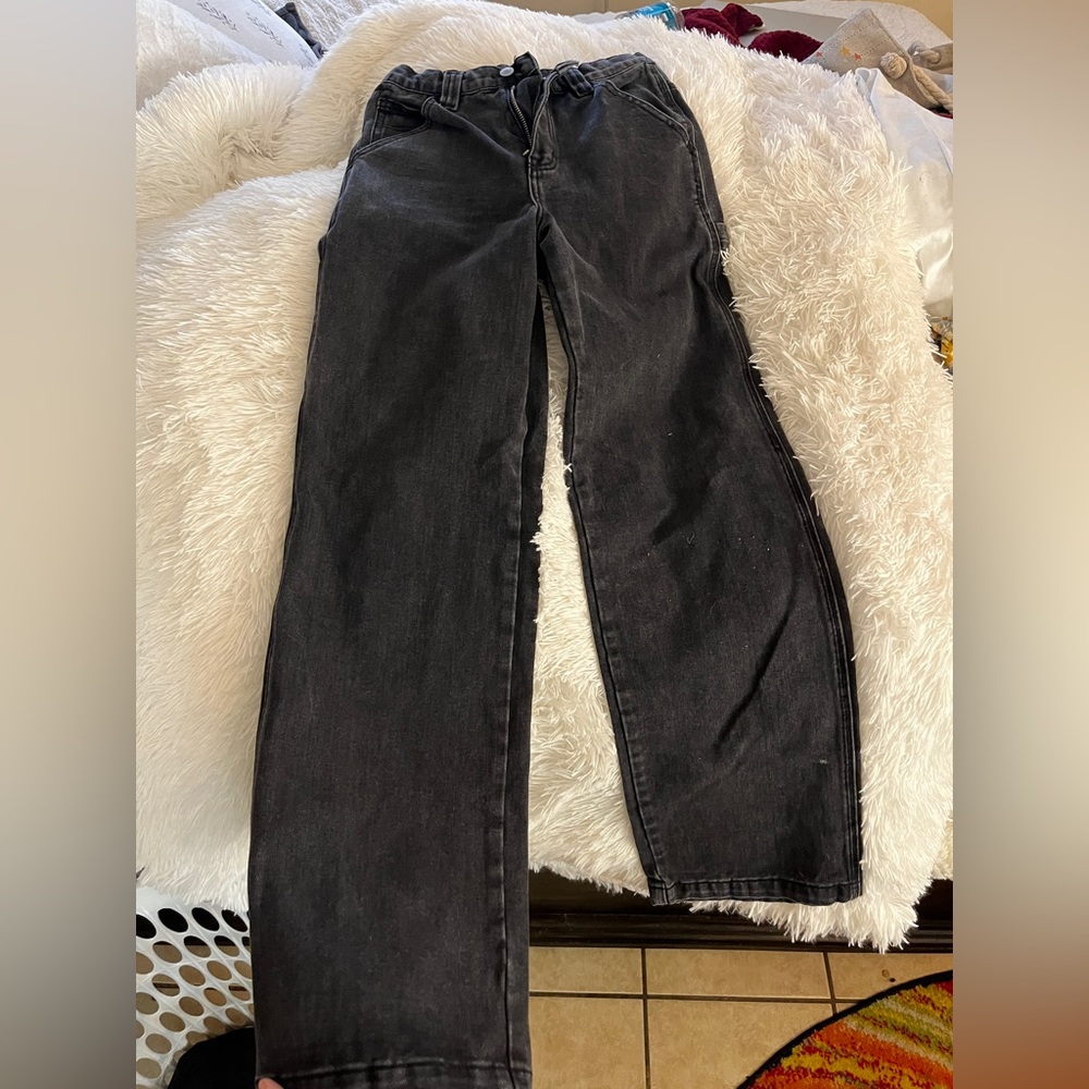 Black wide leg high waisted jeans